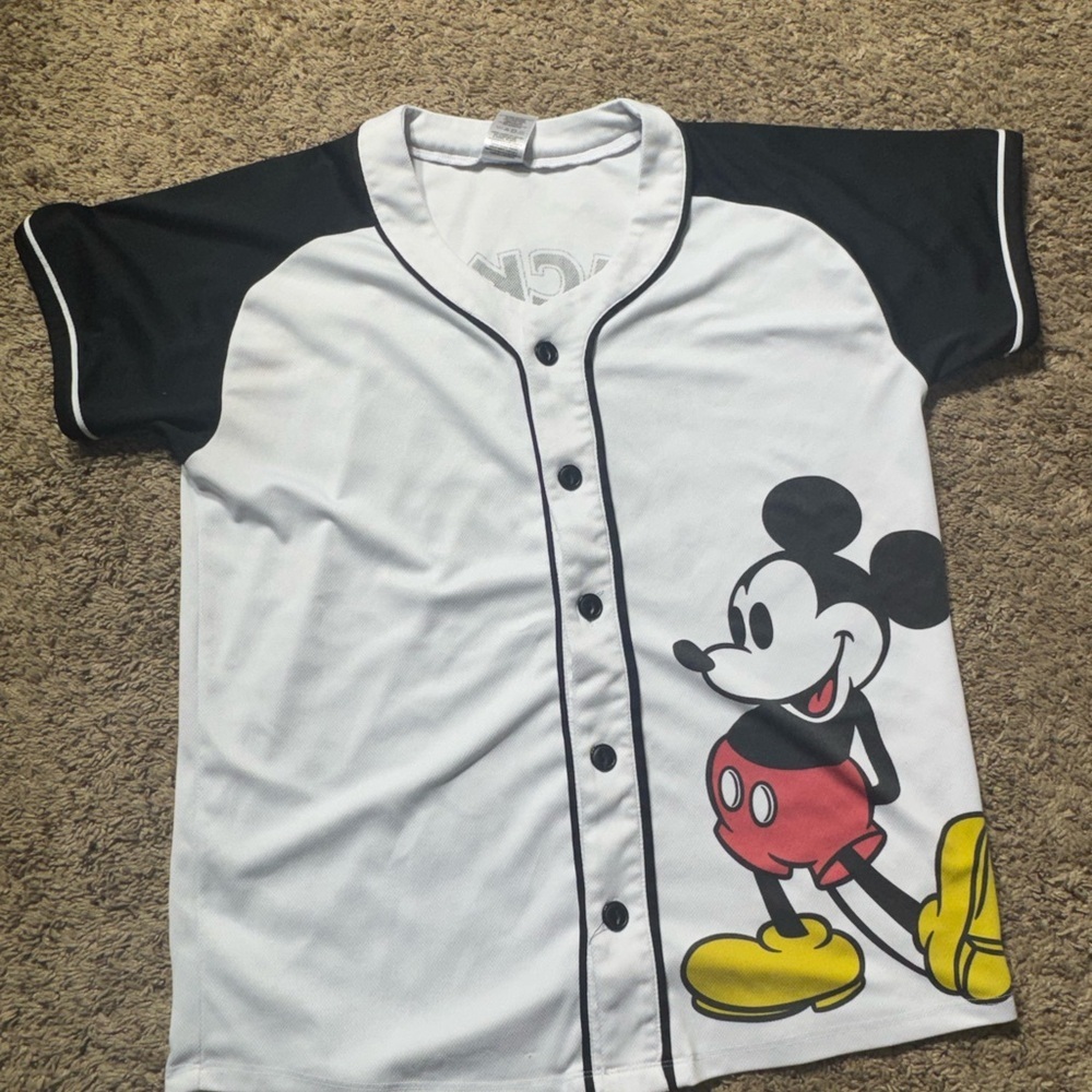 Disney Mickey Mouse Jersey - Black, White, and Red Size Xl